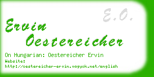 ervin oestereicher business card